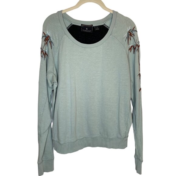 Maison Scotch Mint Green Embroidered Sweatshirt, 1 - Picture 1 of 7
